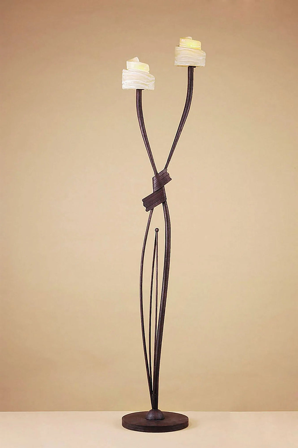 Mantra - Mantra Estilo Rustic Style Floor Lamp, 2 Light E14, Brown/Black Oxide (M2726) - Luminosity Designs Ltd