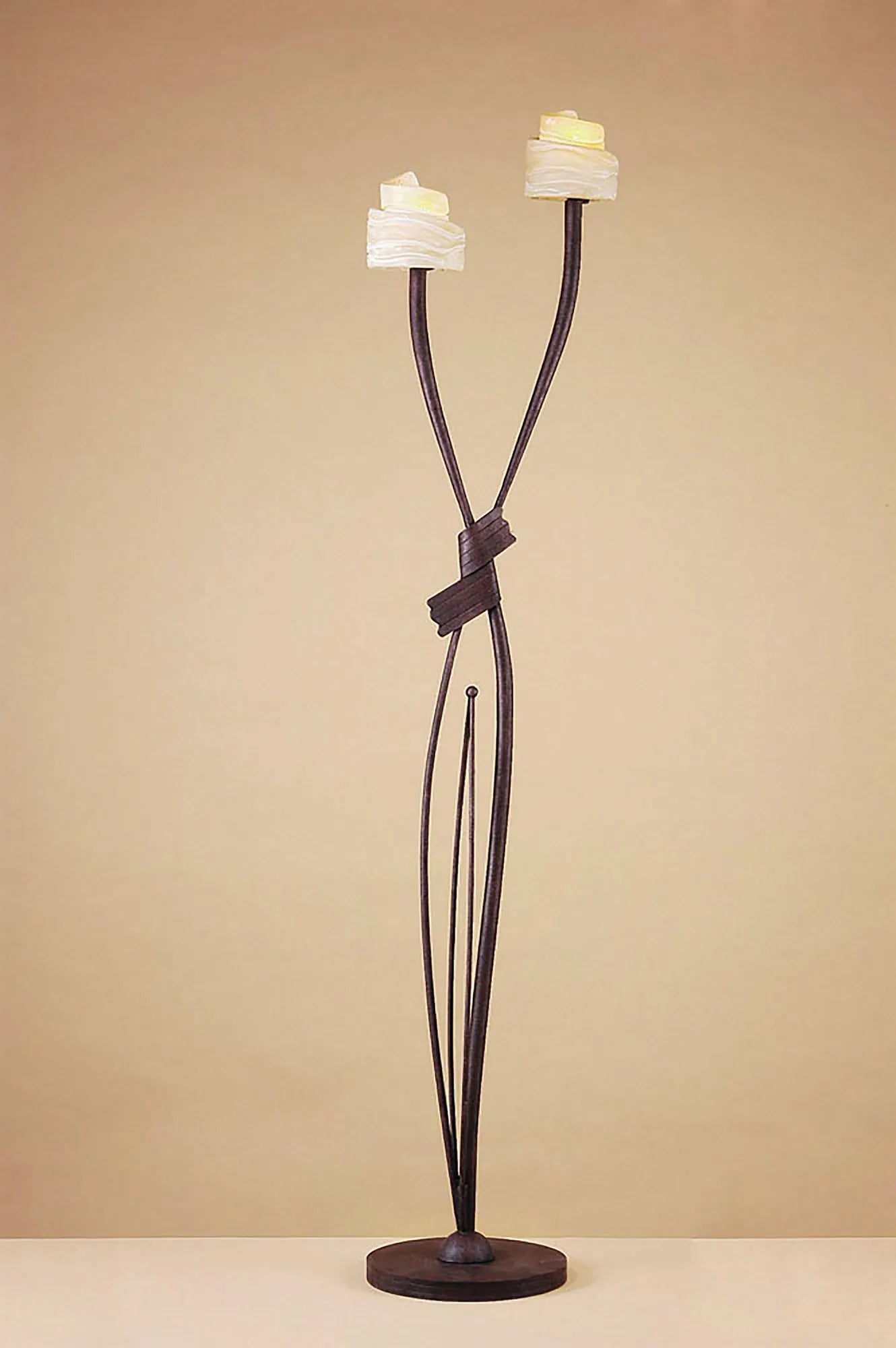 Mantra - Mantra Estilo Rustic Style Floor Lamp, 2 Light E14, Brown/Black Oxide (M2726) - Luminosity Designs Ltd