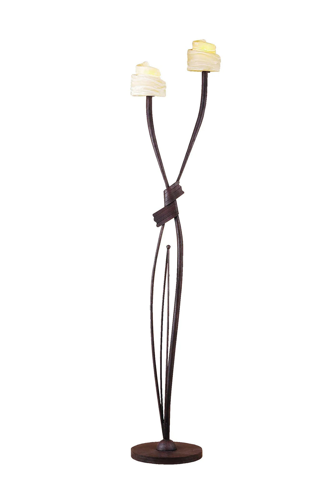 Mantra - Mantra Estilo Rustic Style Floor Lamp, 2 Light E14, Brown/Black Oxide (M2726) - Luminosity Designs Ltd