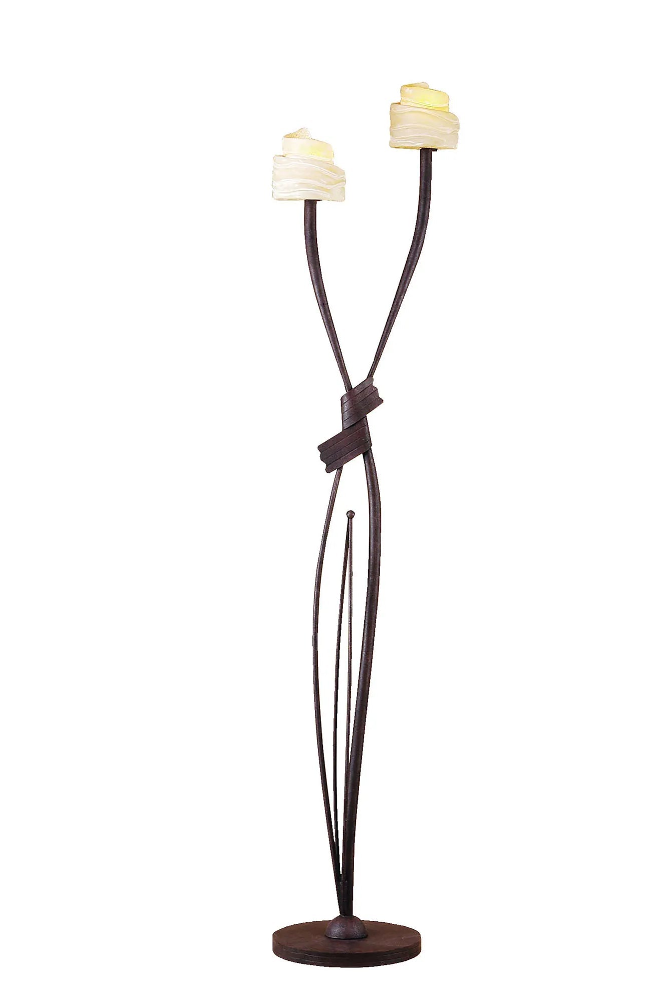 Mantra - Mantra Estilo Rustic Style Floor Lamp, 2 Light E14, Brown/Black Oxide (M2726) - Luminosity Designs Ltd