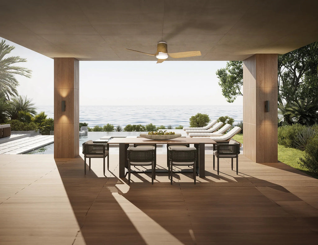 Mantra - Mantra Ushuaia 133cm 30W LED Dimmable Ceiling Light With Built - In 35W DC Fan, 2700 - 5000K Remote & APP Control - Luminosity Designs Ltd