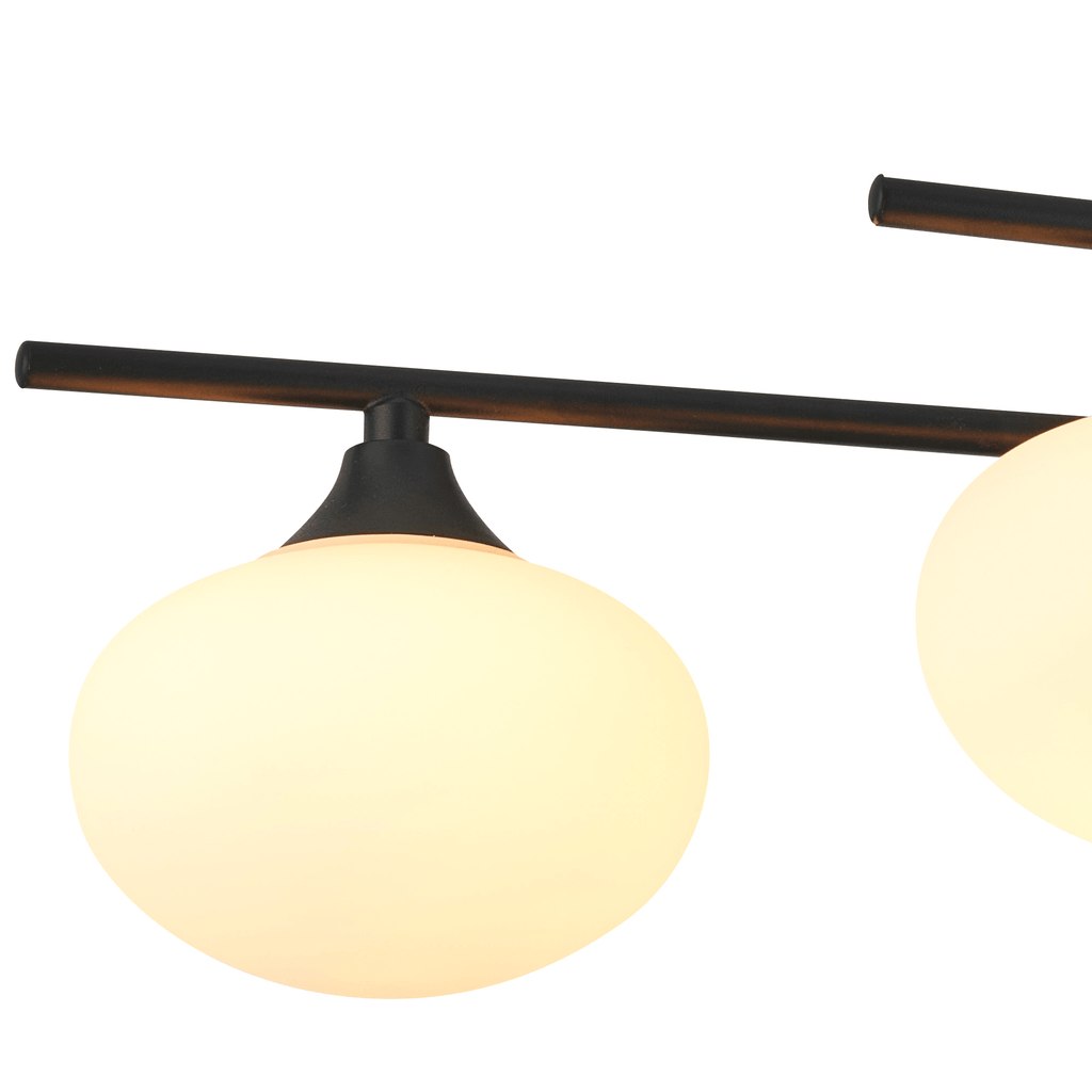 Luminosity Designs - Margot IP44 Rated 6 Light Flush Bathroom Fitting with Metal Framework and Opal Glass - Luminosity Designs Ltd