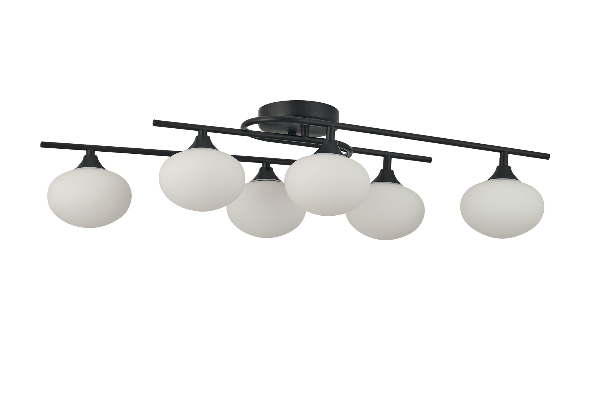 Luminosity Designs - Margot IP44 Rated 6 Light Flush Bathroom Fitting with Metal Framework and Opal Glass - Luminosity Designs Ltd