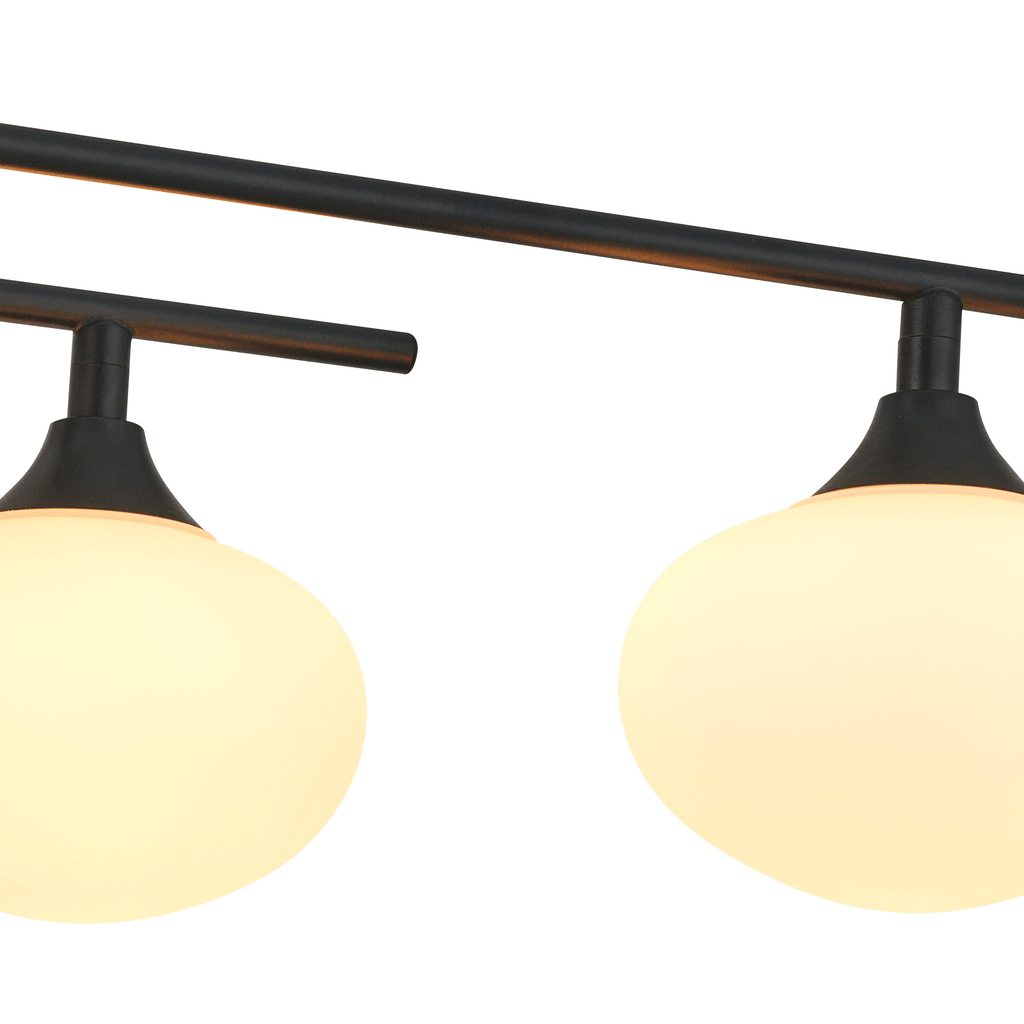 Luminosity Designs - Margot IP44 Rated 6 Light Flush Bathroom Fitting with Metal Framework and Opal Glass - Luminosity Designs Ltd