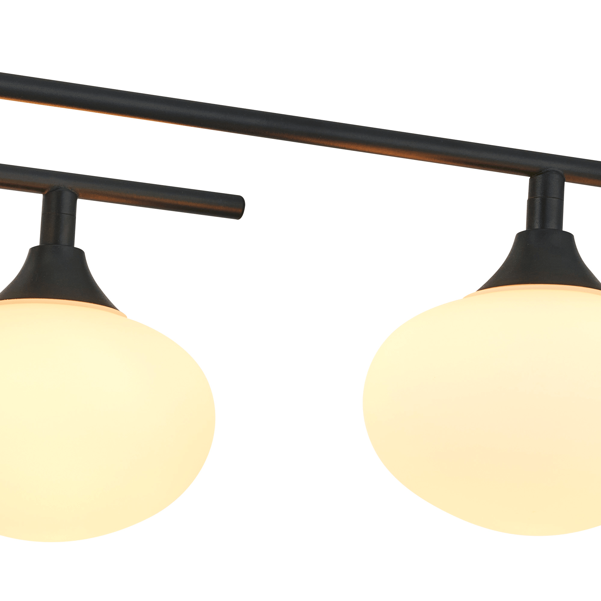 Luminosity Designs - Margot IP44 Rated 6 Light Flush Bathroom Fitting with Metal Framework and Opal Glass - Luminosity Designs Ltd