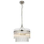 Endon - Marietta 3 Light Pendant With Metal Framework and Glass Rod Details, 3x E14 - Luminosity Designs Ltd