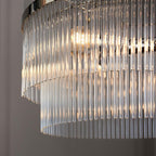 Endon - Marietta 3 Light Pendant With Metal Framework and Glass Rod Details, 3x E14 - Luminosity Designs Ltd
