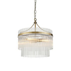 Endon - Marietta 3 Light Pendant With Metal Framework and Glass Rod Details, 3x E14 - Luminosity Designs Ltd