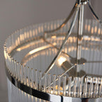 Endon - Marietta 3 Light Pendant With Metal Framework and Glass Rod Details, 3x E14 - Luminosity Designs Ltd