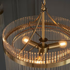 Endon - Marietta 3 Light Pendant With Metal Framework and Glass Rod Details, 3x E14 - Luminosity Designs Ltd