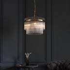 Endon - Marietta 3 Light Pendant With Metal Framework and Glass Rod Details, 3x E14 - Luminosity Designs Ltd