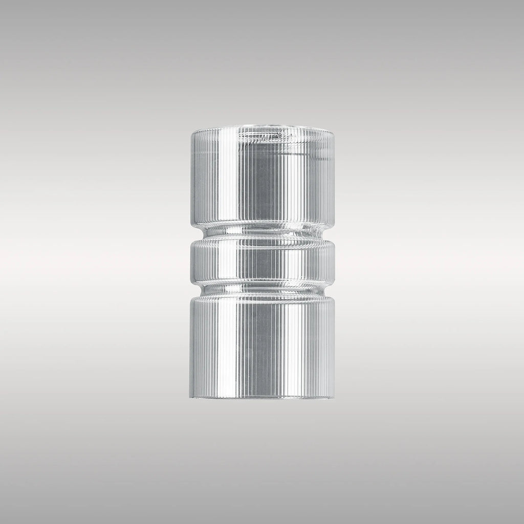 Sadie 12x20cm Clear Ribbed Sculptured Cylinder Glass