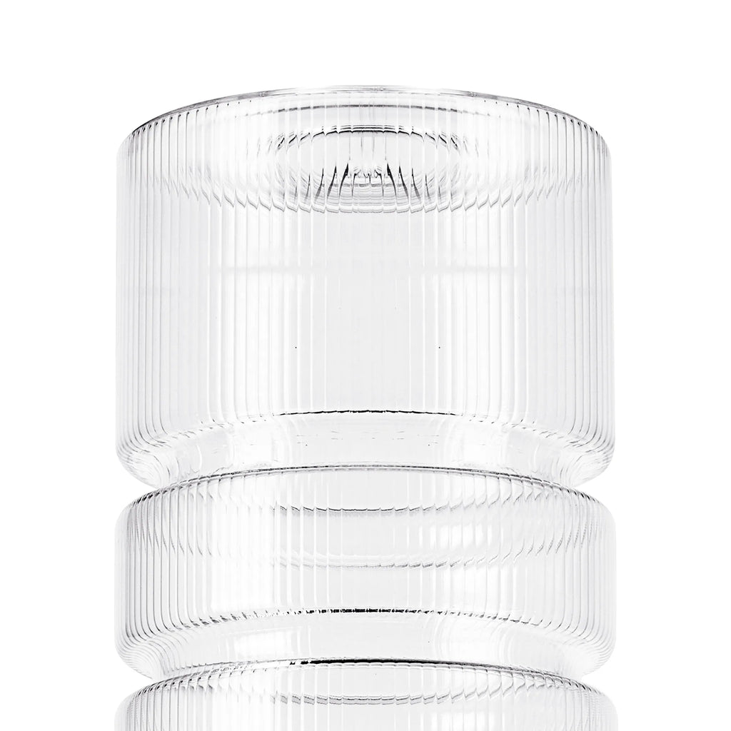Sadie 12x20cm Clear Ribbed Sculptured Cylinder Glass