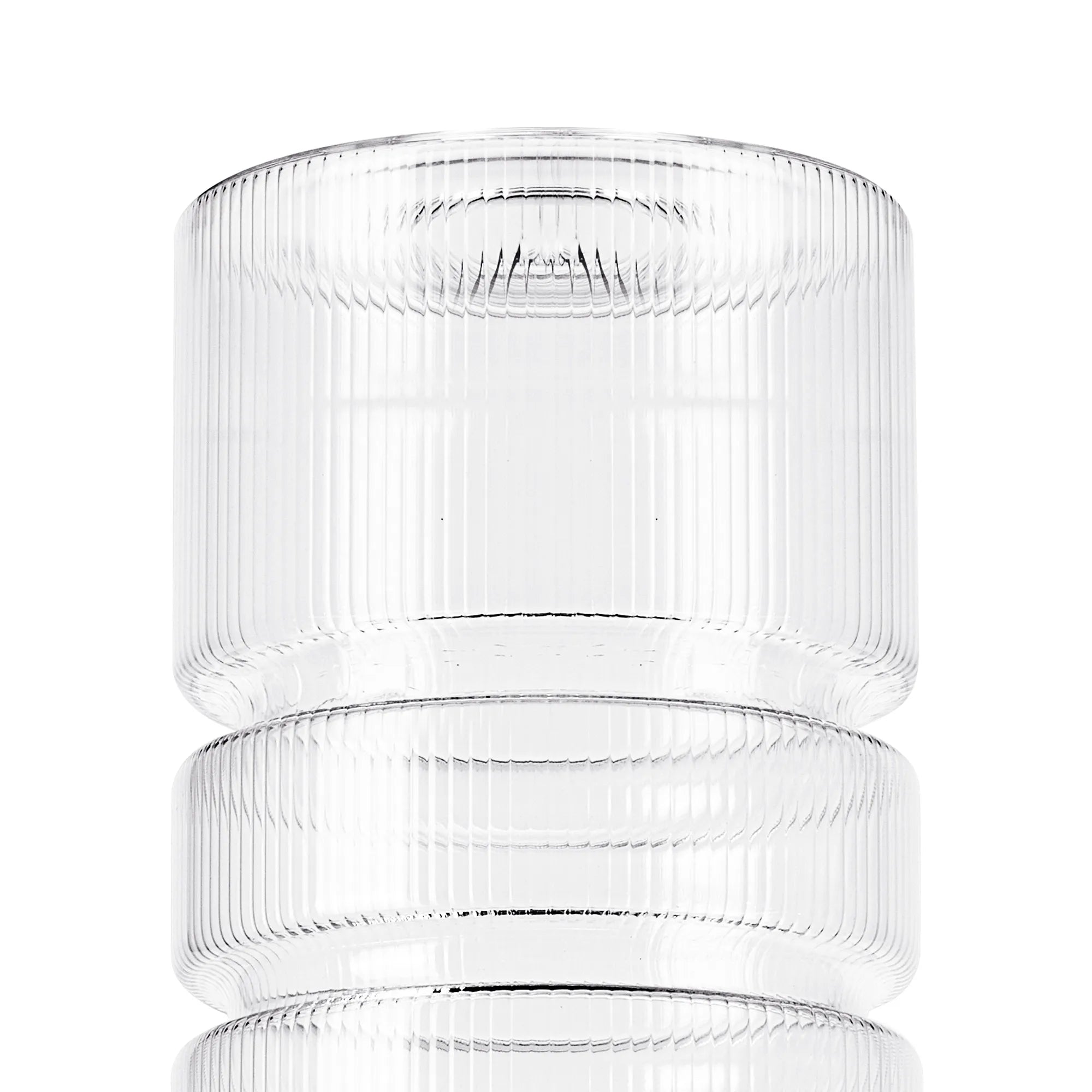 Sadie 12x20cm Clear Ribbed Sculptured Cylinder Glass