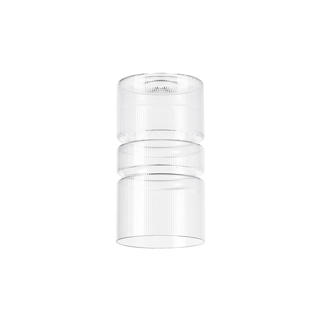 Sadie 12x20cm Clear Ribbed Sculptured Cylinder Glass