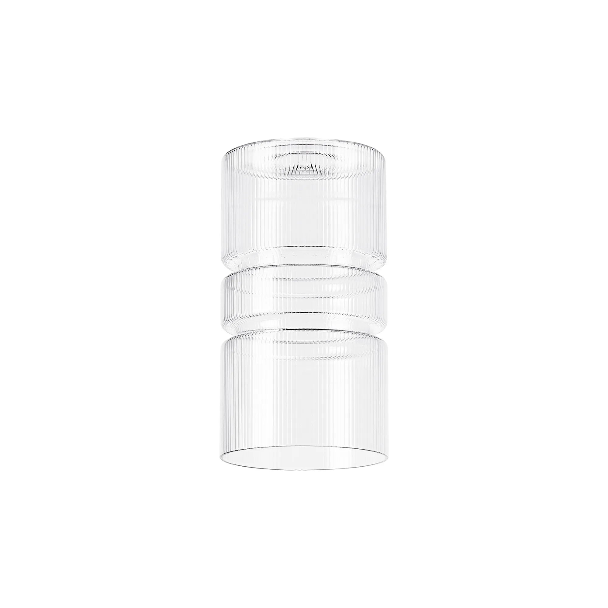 Sadie 12x20cm Clear Ribbed Sculptured Cylinder Glass