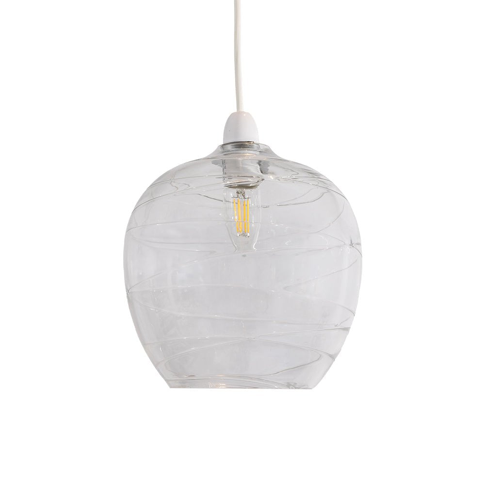 Oaks Lighting - Martell Non Electric Brandy Glass Swirled Shade for Ceiling Pendants (Oaks 2424 NE) - Luminosity Designs Ltd