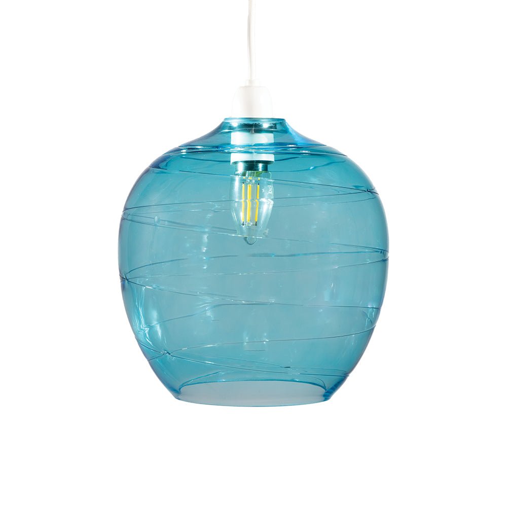 Oaks Lighting - Martell Non Electric Brandy Glass Swirled Shade for Ceiling Pendants (Oaks 2424 NE) - Luminosity Designs Ltd