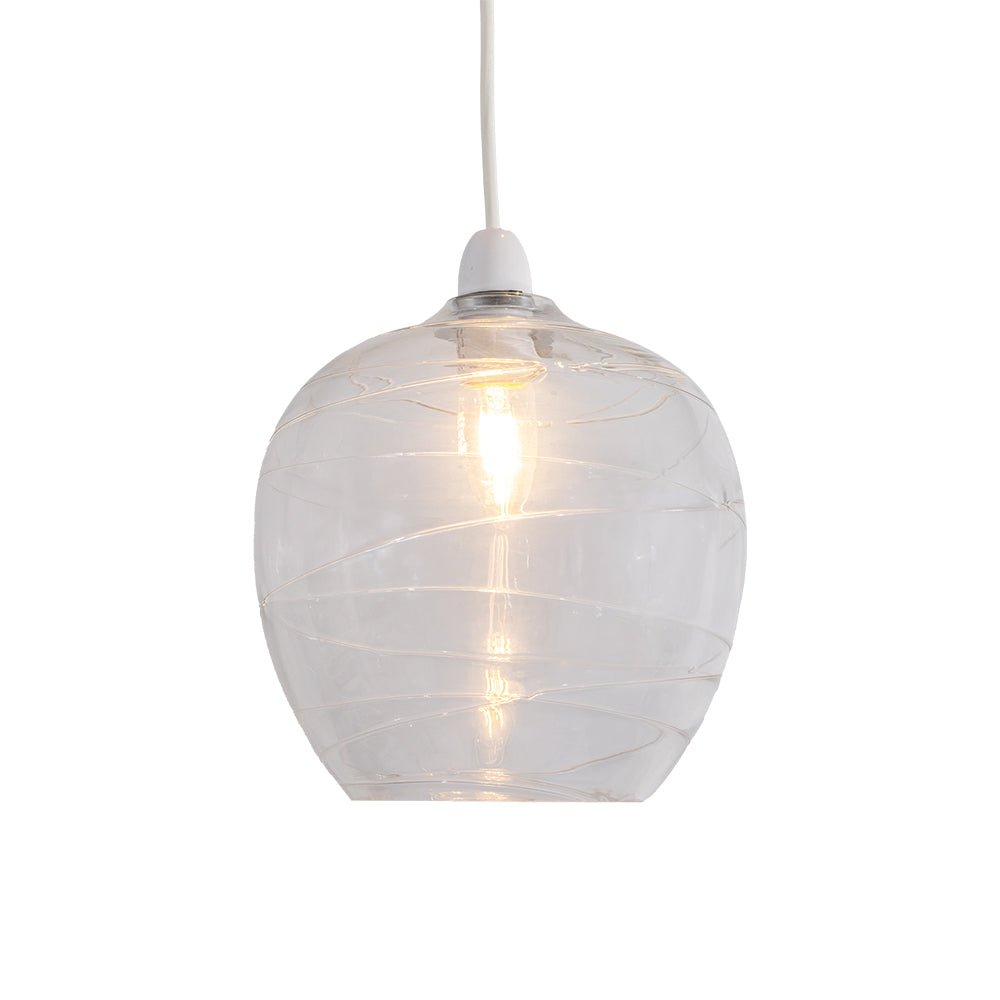 Oaks Lighting - Martell Non Electric Brandy Glass Swirled Shade for Ceiling Pendants (Oaks 2424 NE) - Luminosity Designs Ltd
