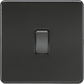 Knightsbridge - Matt Black Flat Plate 10AX 1G 2 - way Light Switch - Luminosity Designs Ltd