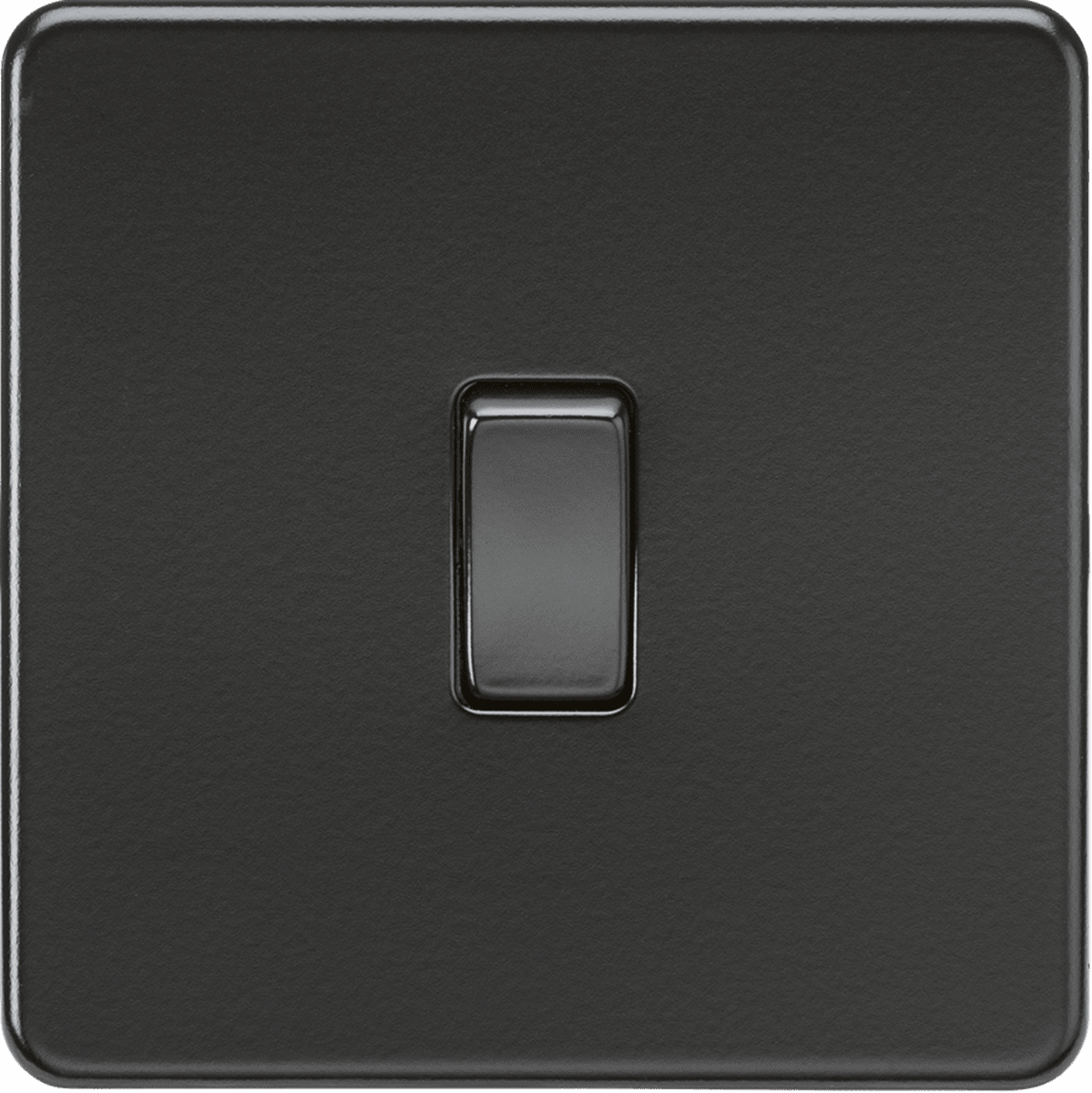Knightsbridge - Matt Black Flat Plate 10AX 1G 2 - way Light Switch - Luminosity Designs Ltd