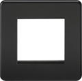 Knightsbridge - Matt Black Flat Plate Screwless 2G Modular Faceplate - Luminosity Designs Ltd