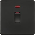 Knightsbridge - Matt Black Flat Plate Screwless 45A DP Cooker Switch with Neon (1G size) - Luminosity Designs Ltd