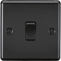 Knightsbridge - Matt Black Rounded Edge 1G 2 Way Switch - Luminosity Designs Ltd