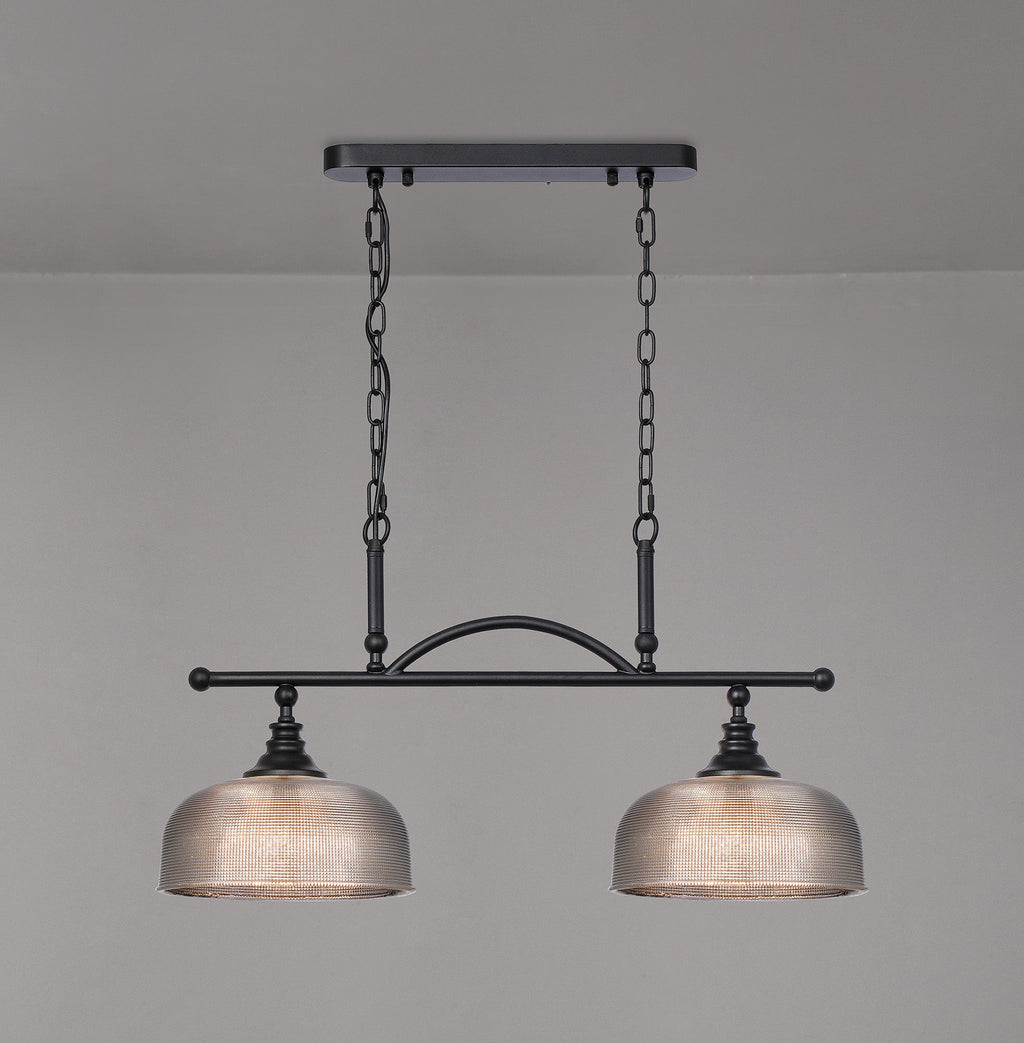 Luminosity Designs - Matt Black Sledmere 2 Light Bar (Converts to Semi Flush) 2x E27 - Luminosity Designs Ltd