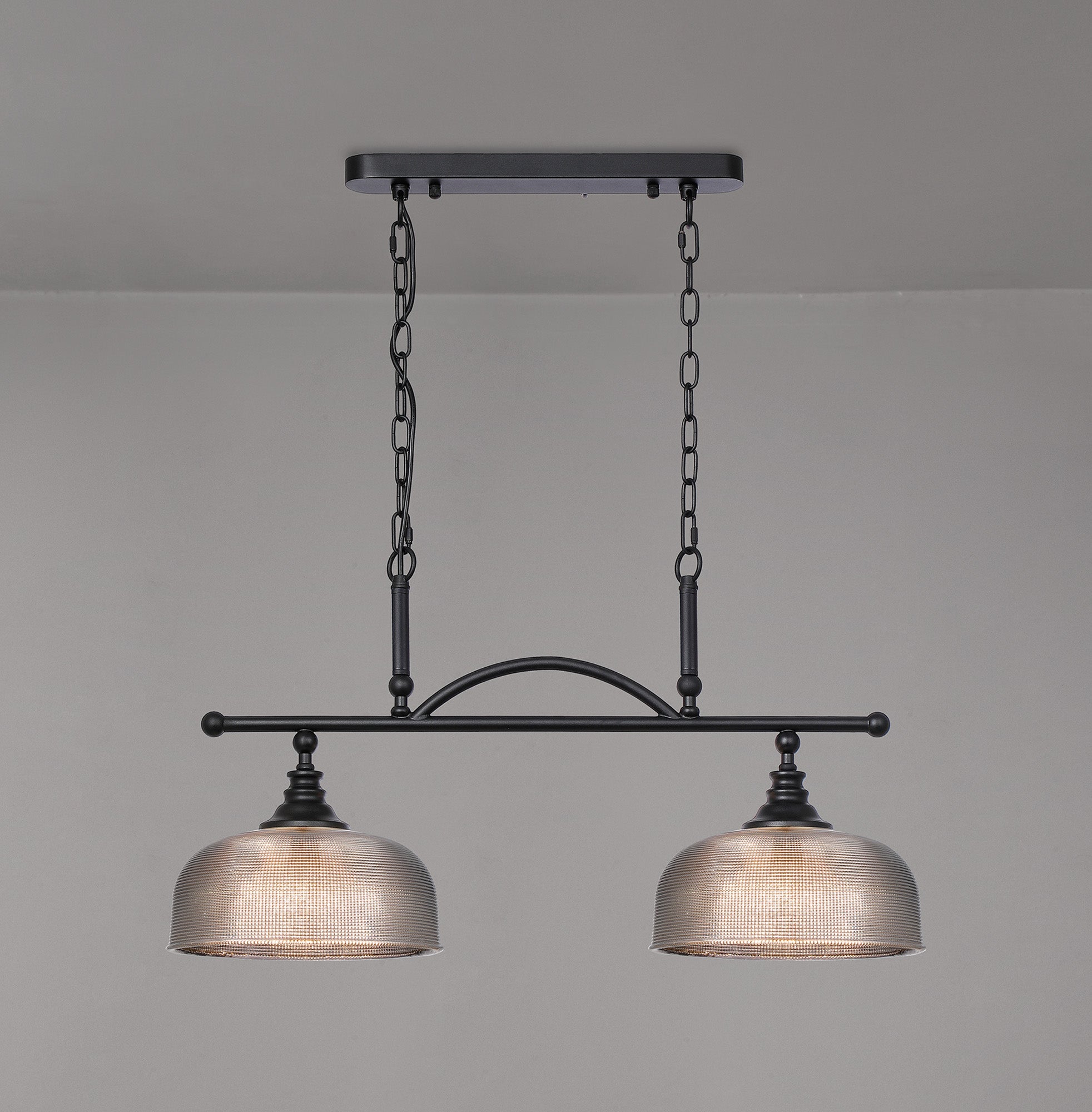 Luminosity Designs - Matt Black Sledmere 2 Light Bar (Converts to Semi Flush) 2x E27 - Luminosity Designs Ltd
