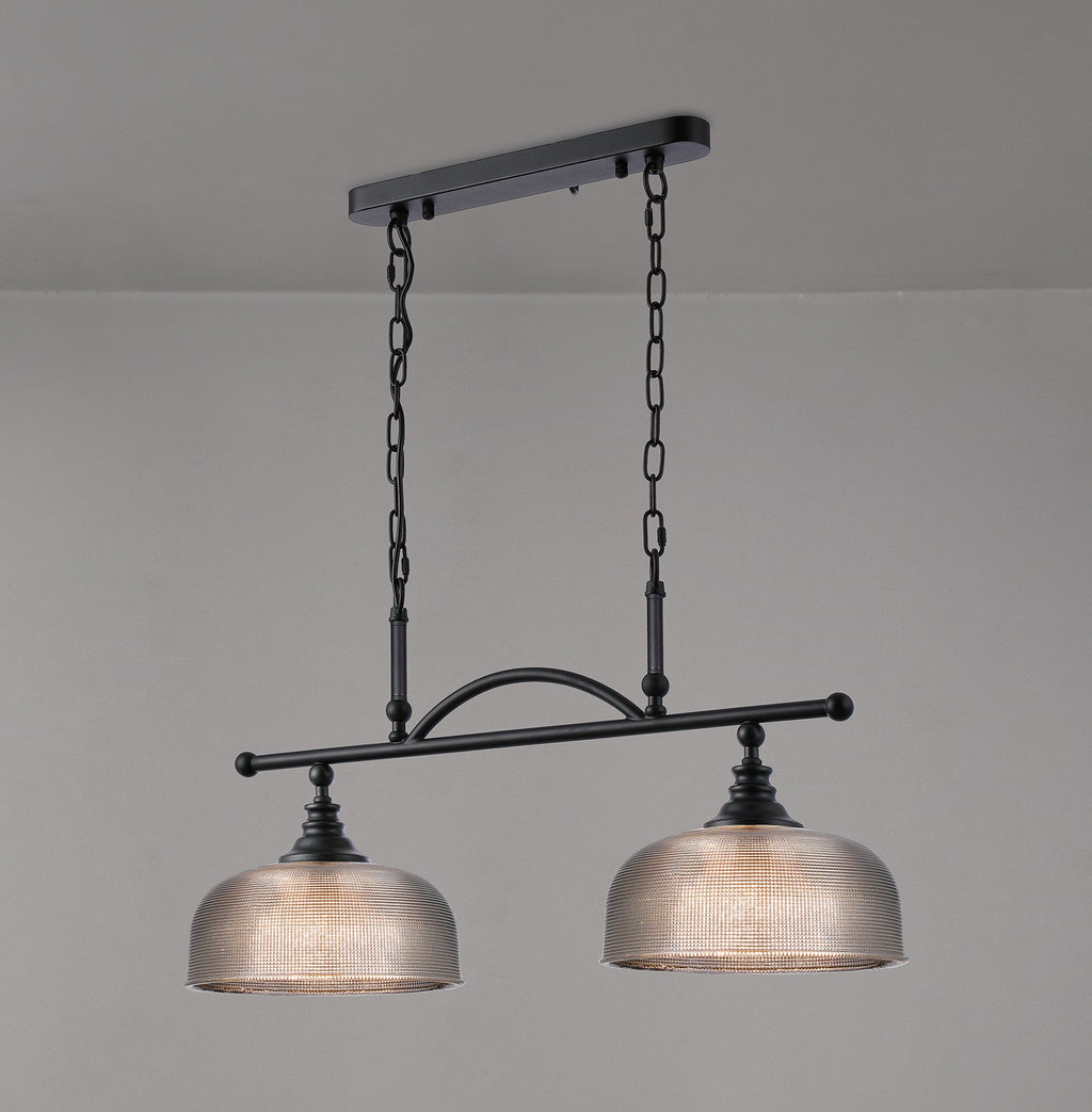 Luminosity Designs - Matt Black Sledmere 2 Light Bar (Converts to Semi Flush) 2x E27 - Luminosity Designs Ltd