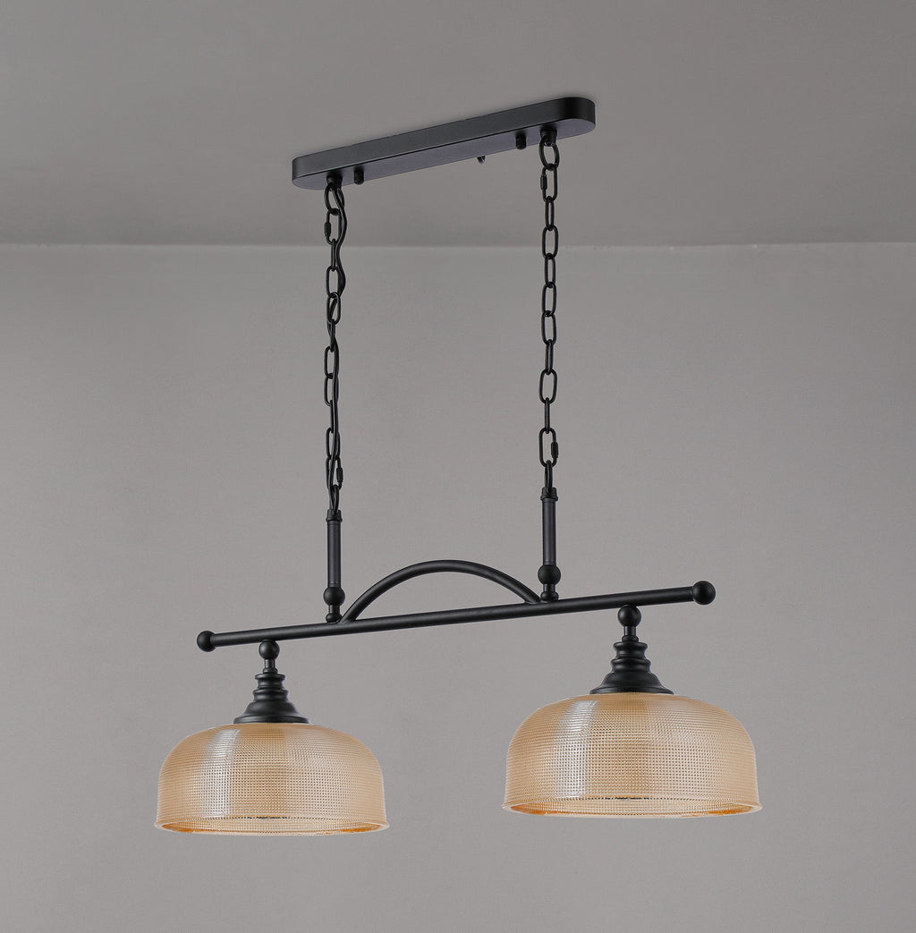 Luminosity Designs - Matt Black Sledmere 2 Light Bar (Converts to Semi Flush) 2x E27 - Luminosity Designs Ltd