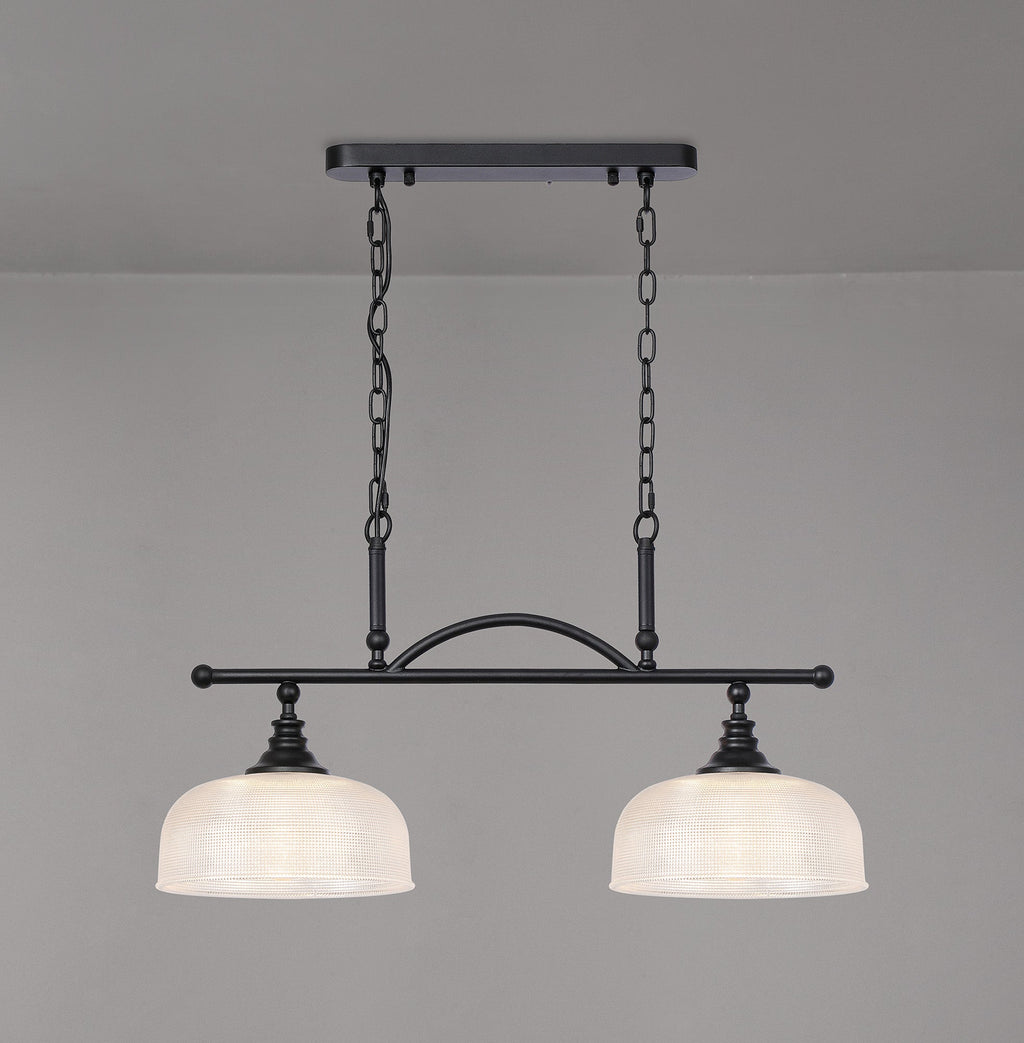 Luminosity Designs - Matt Black Sledmere 2 Light Bar (Converts to Semi Flush) 2x E27 - Luminosity Designs Ltd