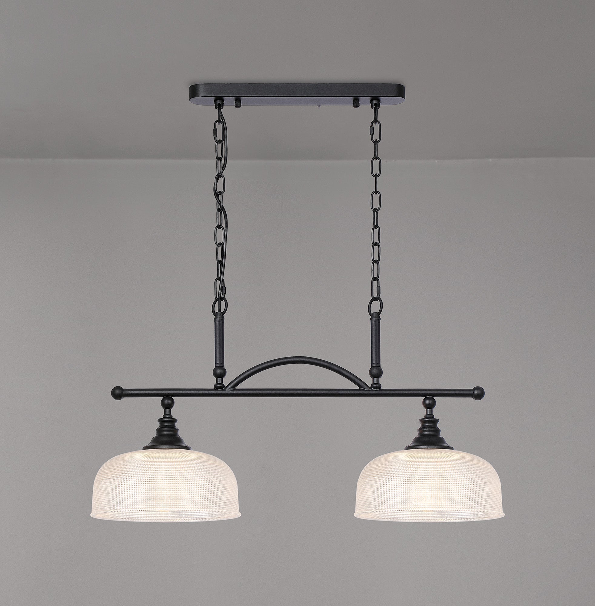 Luminosity Designs - Matt Black Sledmere 2 Light Bar (Converts to Semi Flush) 2x E27 - Luminosity Designs Ltd