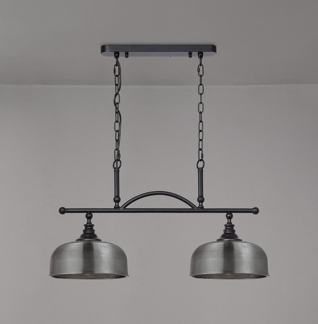 Luminosity Designs - Matt Black Sledmere 2 Light Bar (Converts to Semi Flush) 2x E27 - Luminosity Designs Ltd