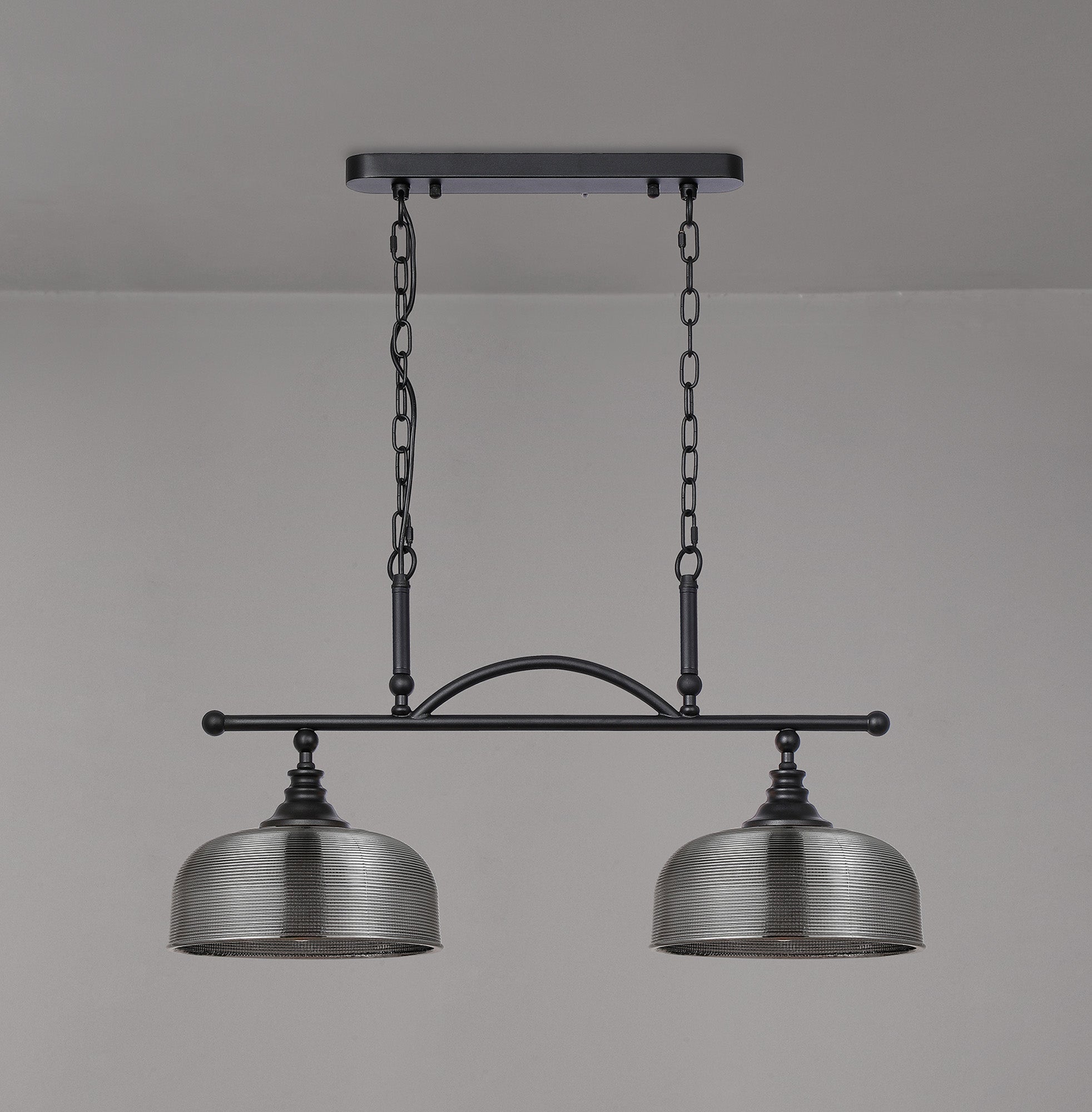 Luminosity Designs - Matt Black Sledmere 2 Light Bar (Converts to Semi Flush) 2x E27 - Luminosity Designs Ltd