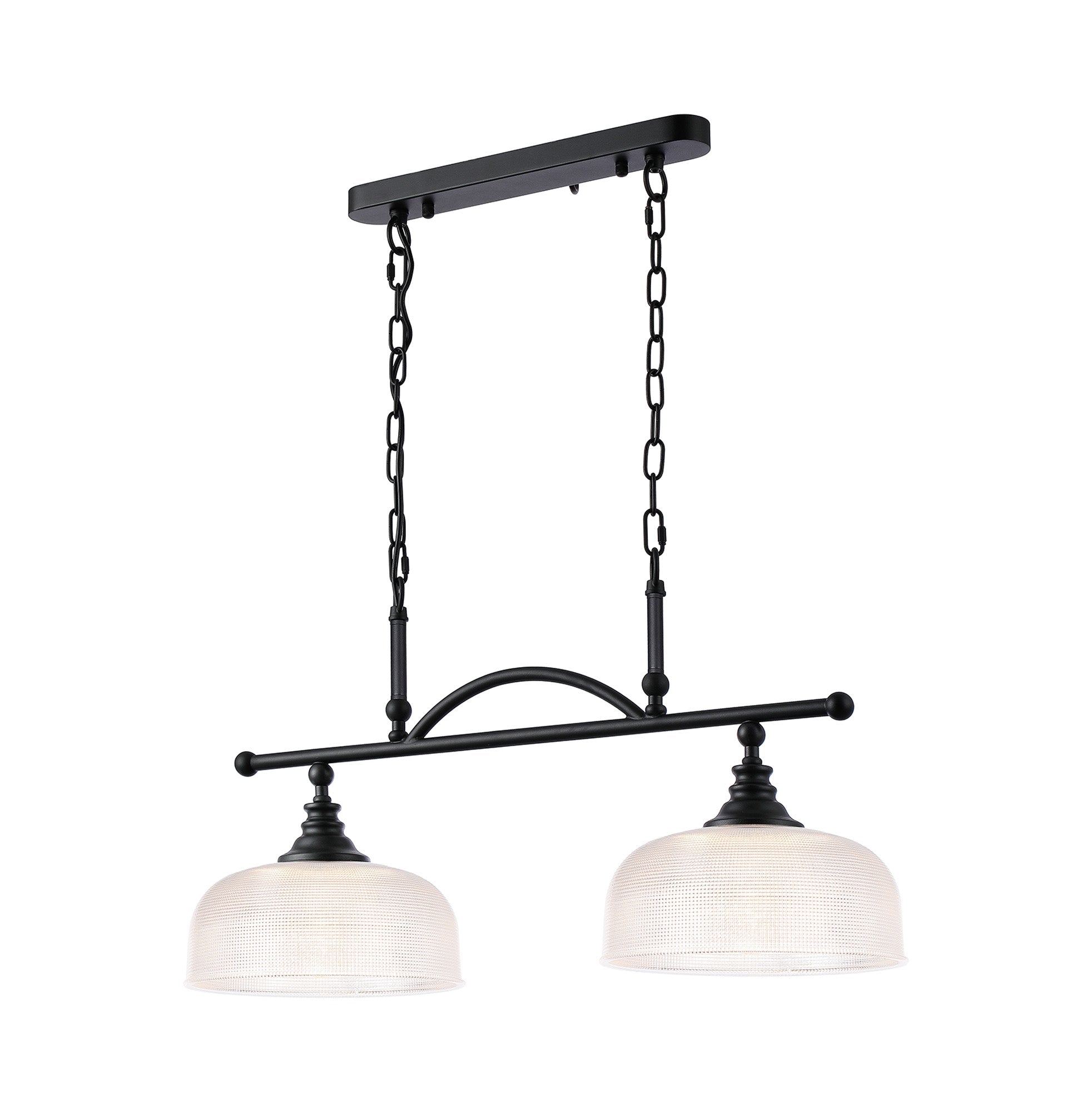 Luminosity Designs - Matt Black Sledmere 2 Light Bar (Converts to Semi Flush) 2x E27 - Luminosity Designs Ltd