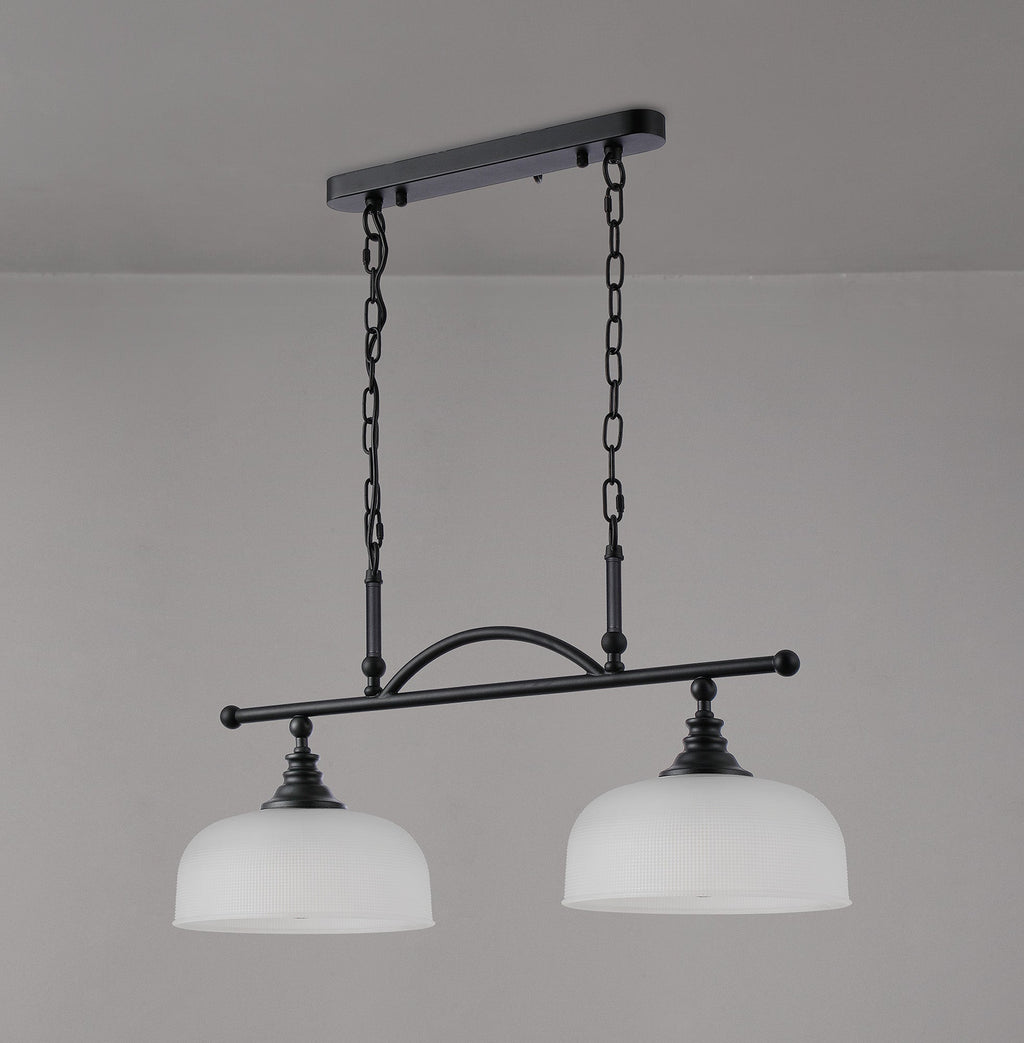 Luminosity Designs - Matt Black Sledmere 2 Light Bar (Converts to Semi Flush) 2x E27 - Luminosity Designs Ltd