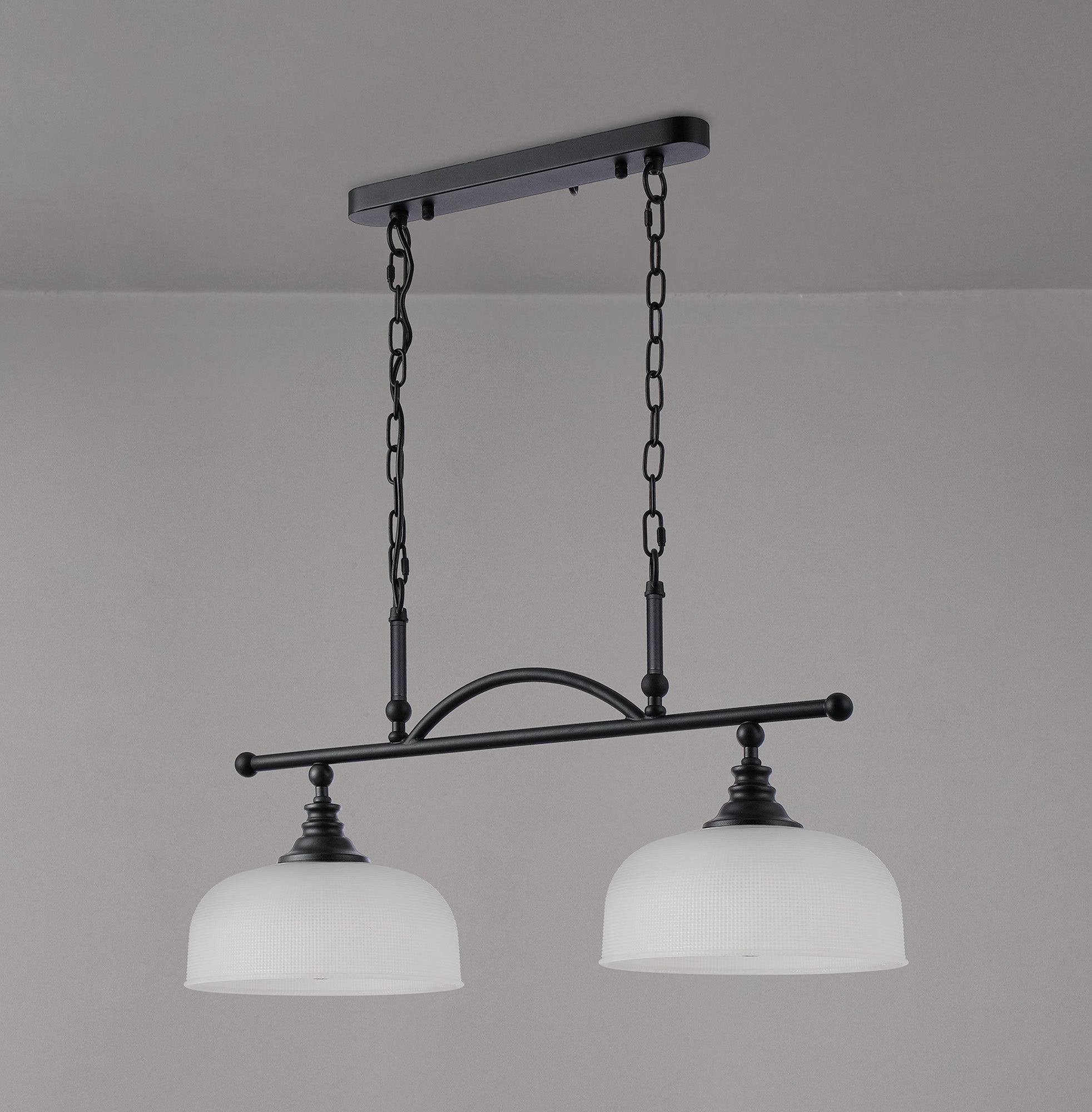 Luminosity Designs - Matt Black Sledmere 2 Light Bar (Converts to Semi Flush) 2x E27 - Luminosity Designs Ltd