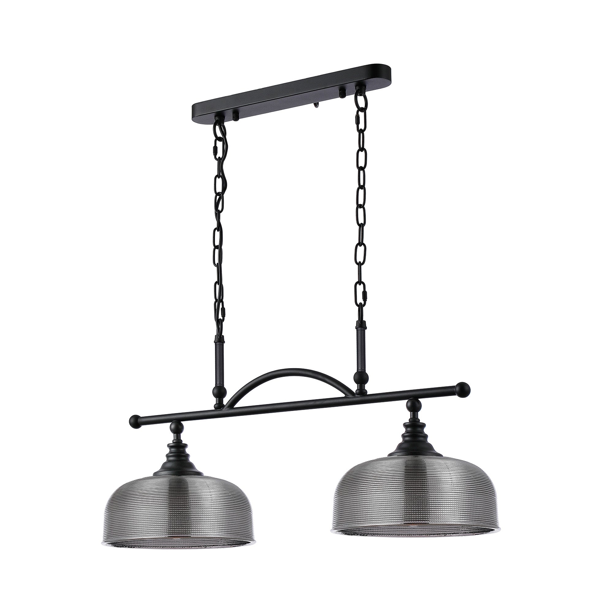 Luminosity Designs - Matt Black Sledmere 2 Light Bar (Converts to Semi Flush) 2x E27 - Luminosity Designs Ltd