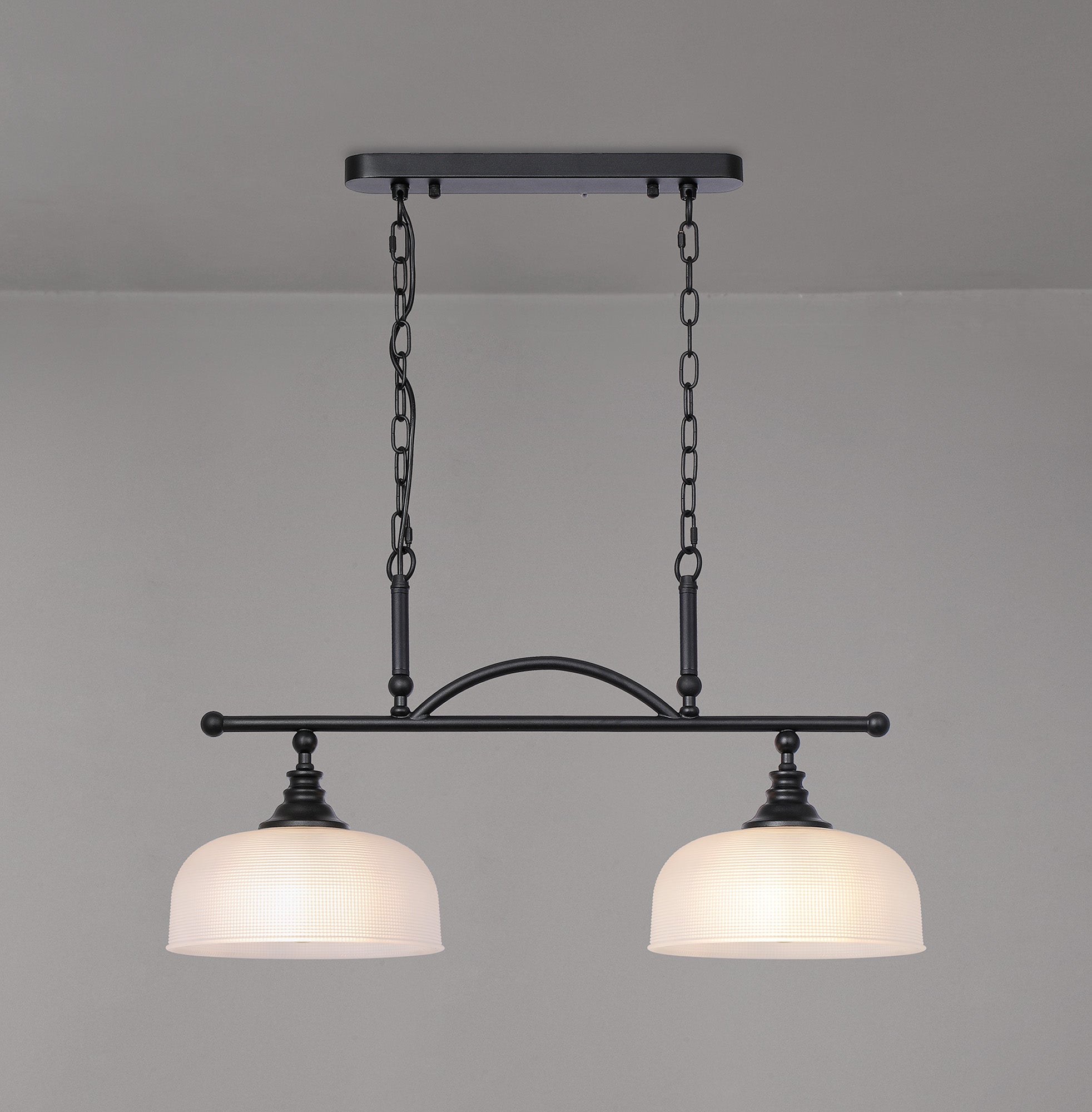 Luminosity Designs - Matt Black Sledmere 2 Light Bar (Converts to Semi Flush) 2x E27 - Luminosity Designs Ltd