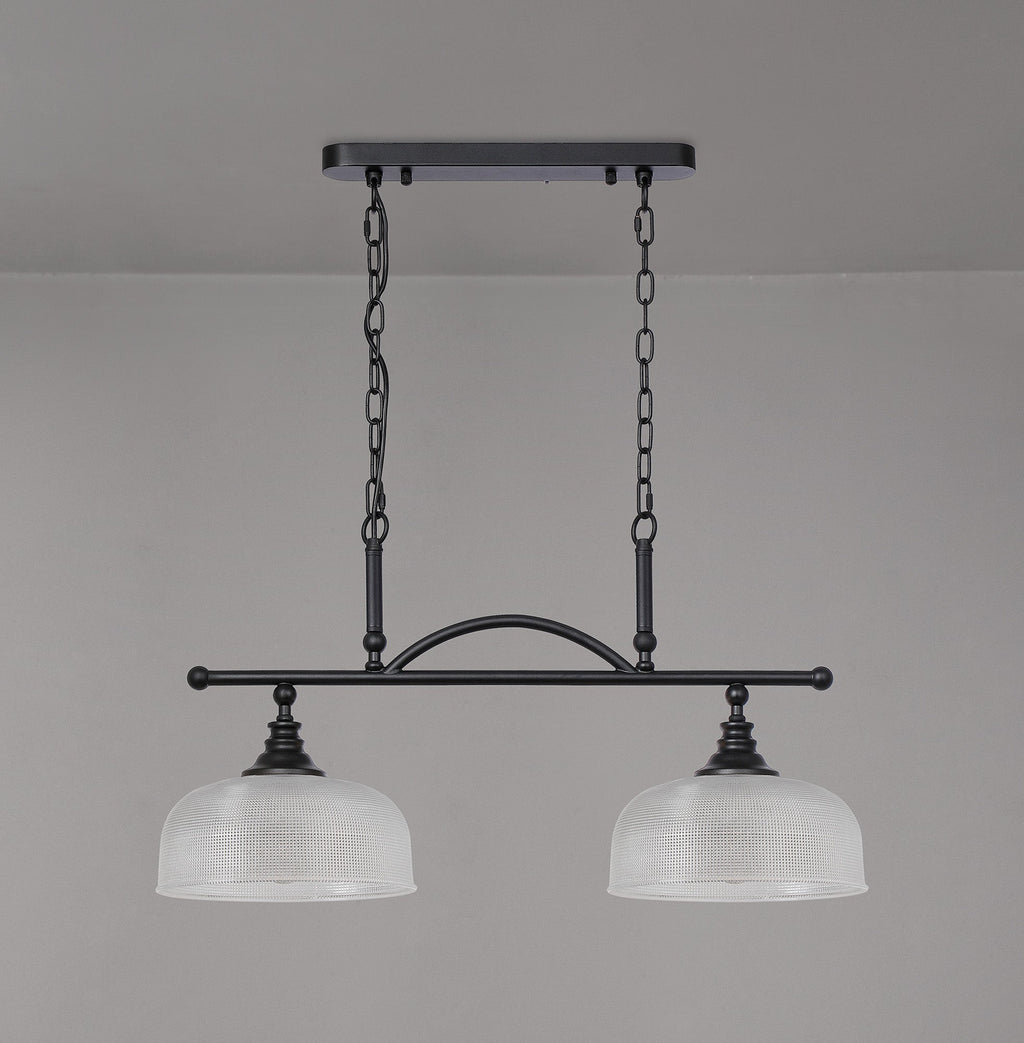 Luminosity Designs - Matt Black Sledmere 2 Light Bar (Converts to Semi Flush) 2x E27 - Luminosity Designs Ltd