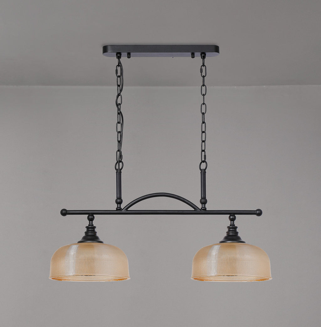 Luminosity Designs - Matt Black Sledmere 2 Light Bar (Converts to Semi Flush) 2x E27 - Luminosity Designs Ltd