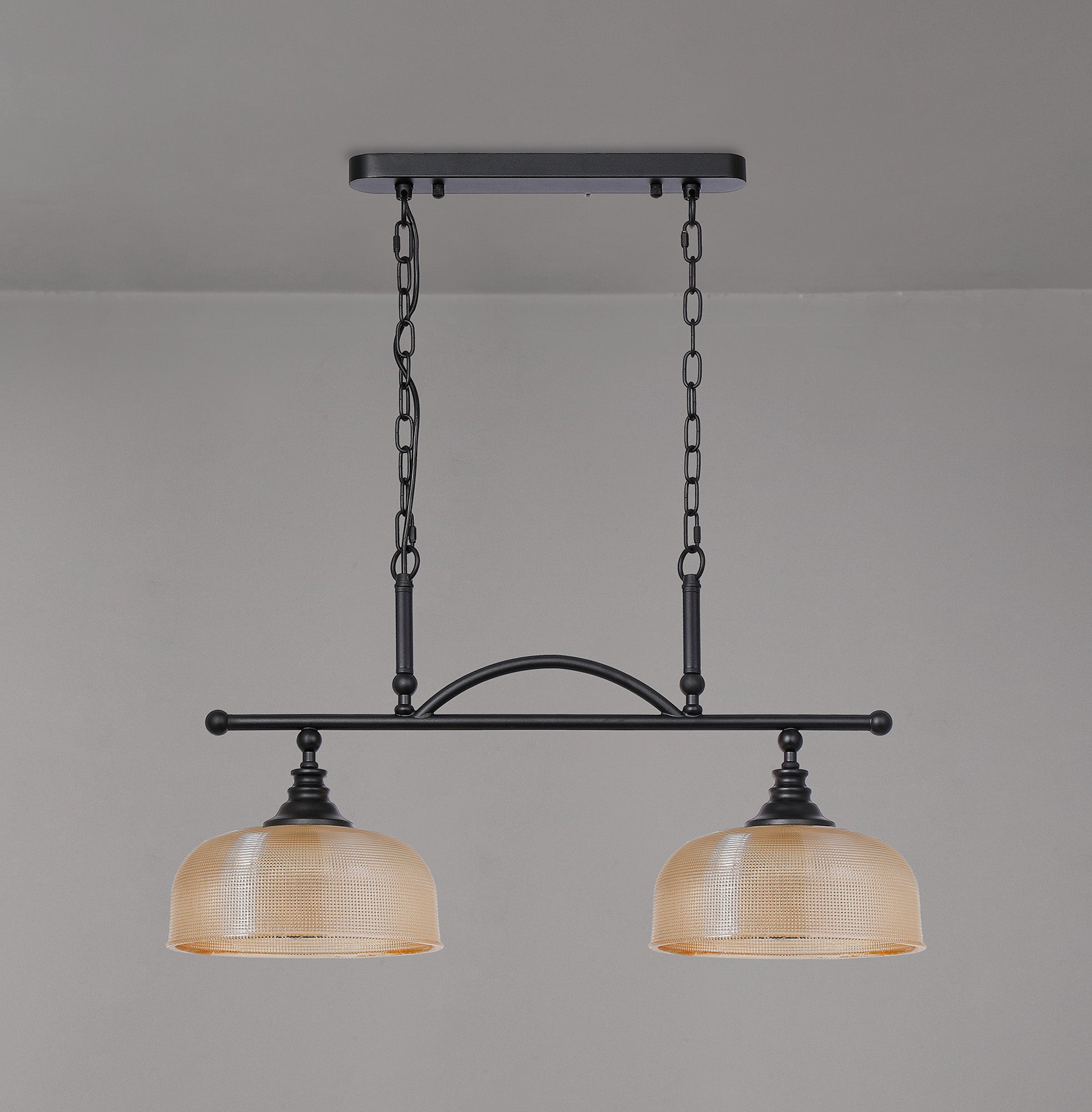 Luminosity Designs - Matt Black Sledmere 2 Light Bar (Converts to Semi Flush) 2x E27 - Luminosity Designs Ltd