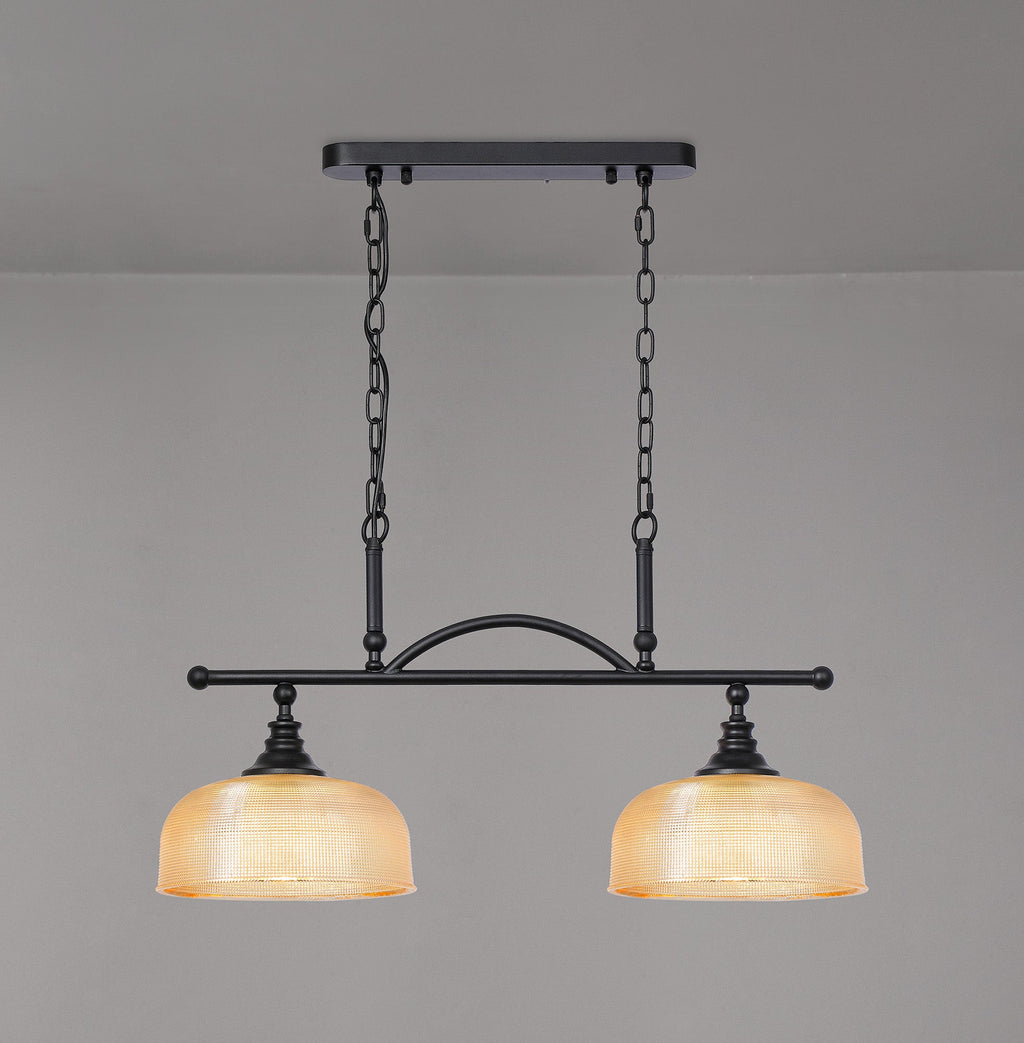 Luminosity Designs - Matt Black Sledmere 2 Light Bar (Converts to Semi Flush) 2x E27 - Luminosity Designs Ltd