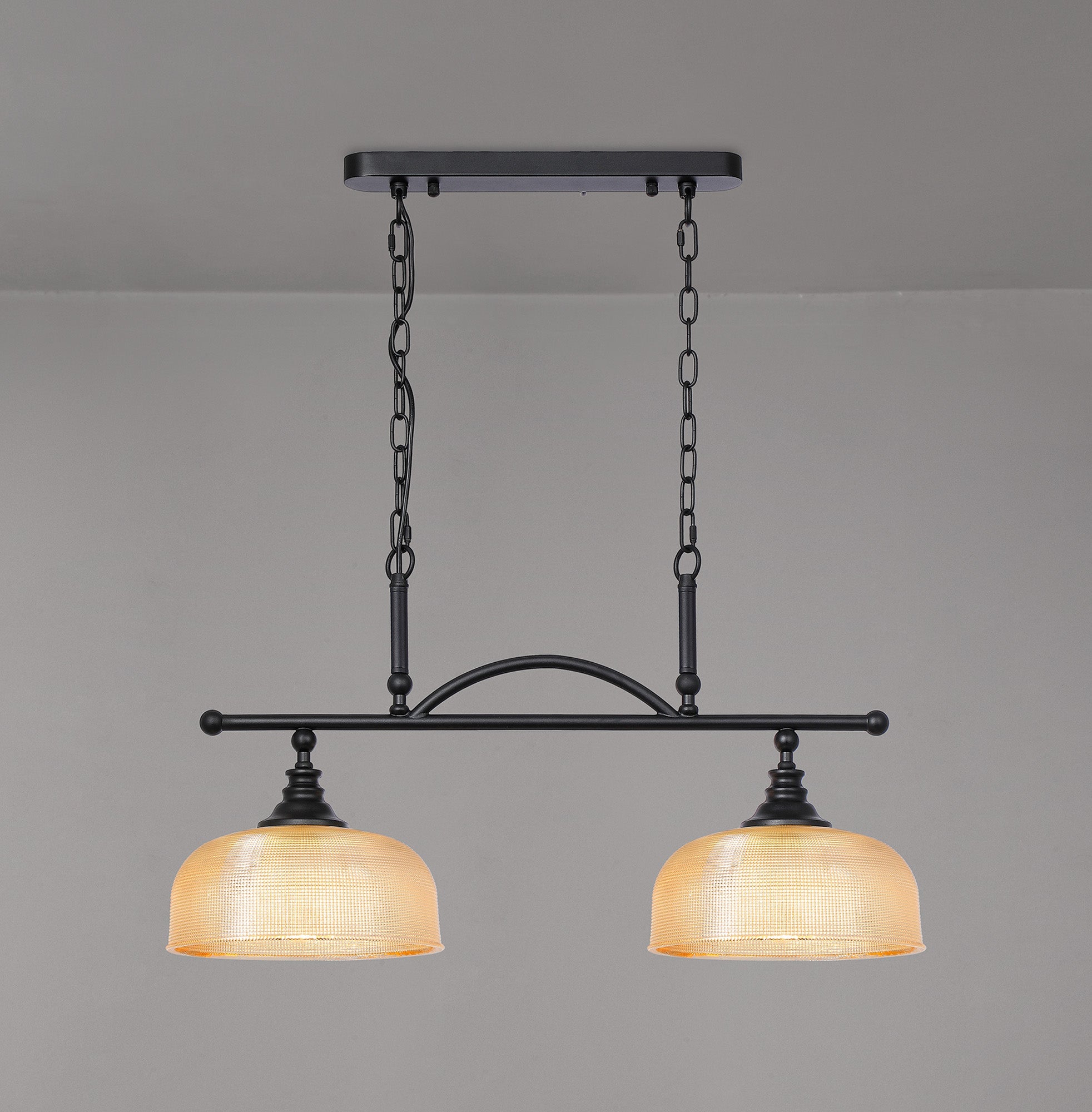 Luminosity Designs - Matt Black Sledmere 2 Light Bar (Converts to Semi Flush) 2x E27 - Luminosity Designs Ltd