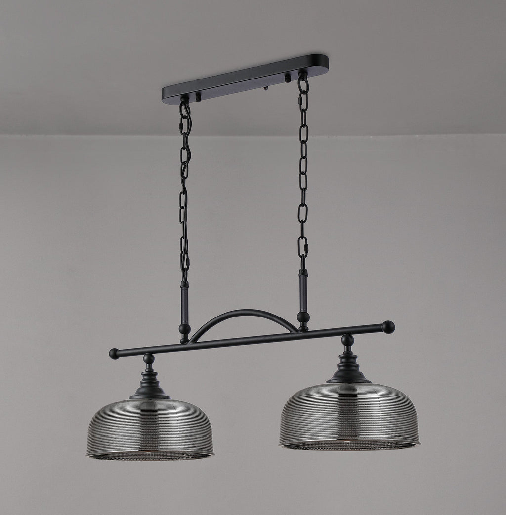 Luminosity Designs - Matt Black Sledmere 2 Light Bar (Converts to Semi Flush) 2x E27 - Luminosity Designs Ltd