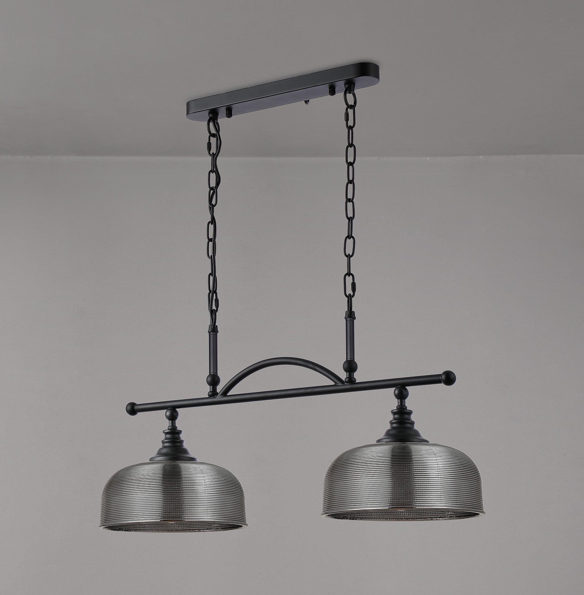 Luminosity Designs - Matt Black Sledmere 2 Light Bar (Converts to Semi Flush) 2x E27 - Luminosity Designs Ltd