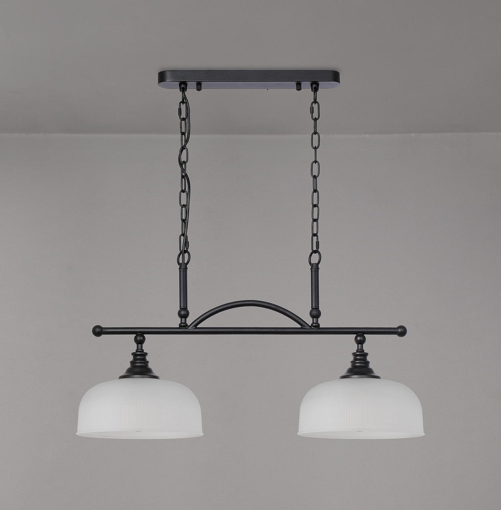 Luminosity Designs - Matt Black Sledmere 2 Light Bar (Converts to Semi Flush) 2x E27 - Luminosity Designs Ltd