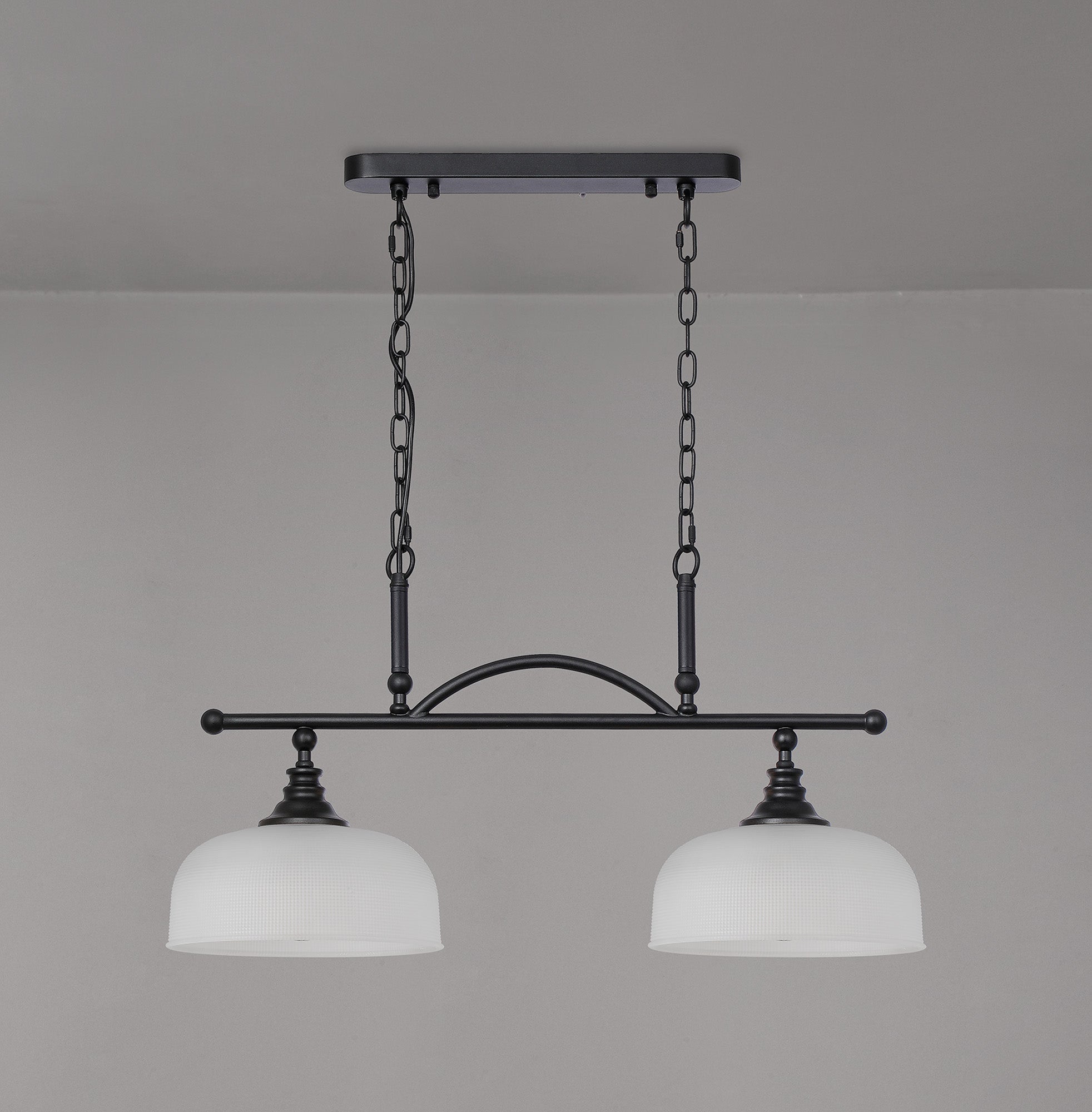 Luminosity Designs - Matt Black Sledmere 2 Light Bar (Converts to Semi Flush) 2x E27 - Luminosity Designs Ltd